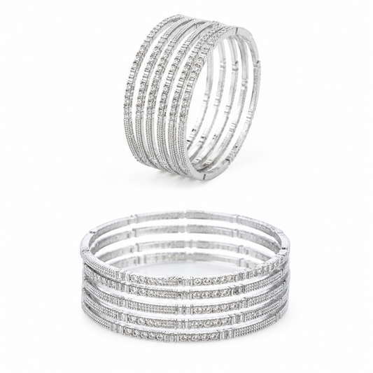 Elegant Crystal Bangle Set for Women