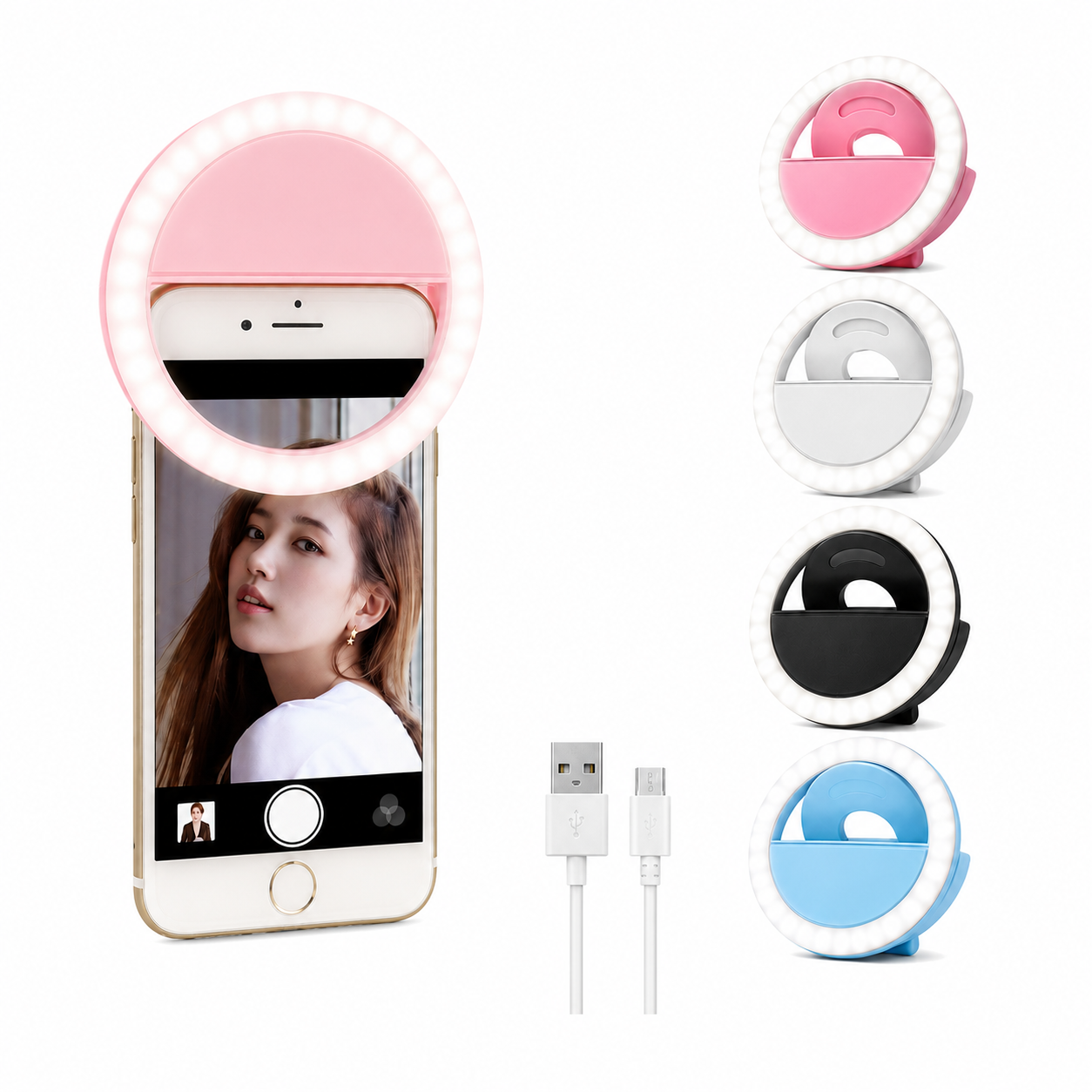 Rechargeable Clip-On Selfie Ring Light